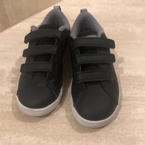Adidas size 12 1/2 black Velcro sneakers.